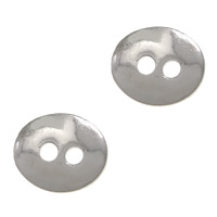 Oval Button Lukko, Messinki, Flat Oval, platina väri päällystetty, nikkeli, lyijy ja kadmium vapaa, 12x10mm, Reikä:N. 2mm, 200PC/erä, Myymät erä