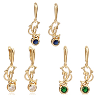 Gets® Jewelry Earring Brass Dolphin 18K gold plated with cubic zirconia nickel lead & cadmium free Sold By Pair