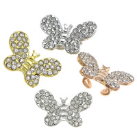 Animal Zinc Alloy Connector Butterfly plated with rhinestone nickel lead & cadmium free Approx Sold By Lot