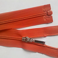 Nylon Otwarty koniec Zipper, ze żywica & Stop cynku, Platerowane w kolorze platyny, 3#, pomarańczowy, 4mm, długość 70 cm, 100nici/wiele, sprzedane przez wiele