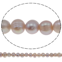 Bulvių išauginti gėlavandenių perlų karoliukai, Gėlo vandens perlų, Bulvė, natūralus, purpurinis, Įvertinimas, 7-8mm, Skylė:Apytiksliai 0.8mm, Parduota už Apytiksliai 14 Inch Strand