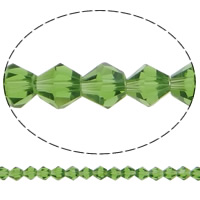 Bicone kristalli helmiä, kasvot, Smaragdi, 6x6mm, Reikä:N. 1mm, Pituus 12.5 tuuma, 10säikeet/laukku, Myymät laukku