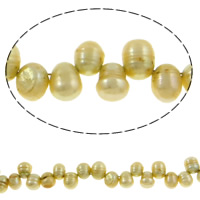 Riso coltivato in perla d'acqua dolce, perla d'acquadolce coltivata naturalmente, superiore forato, grado A, 6-7mm, Foro:Appross. 0.8mm, Venduto per 14.5 pollice filo
