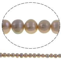 Bulvių išauginti gėlavandenių perlų karoliukai, Gėlo vandens perlų, Bulvė, natūralus, purpurinis, 8-9mm, Skylė:Apytiksliai 0.8-1mm, Parduota už 14.5 Inch Strand