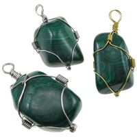 Malachite Pendants with Iron plated mixed 22-43mm Approx 6mm Sold By Lot