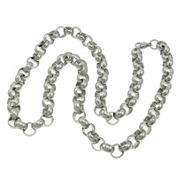 Nerezová ocel řetěz náhrdelník, 316L nerezové oceli, různé velikosti pro výběr & Rolo řetěz, Původní barva, Délka Cca 21 inch, 5přediva/Lot, Prodáno By Lot