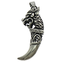 Stainless Steel Pendants Wolf Tooth blacken Approx Sold By Lot