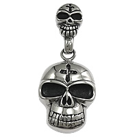 Stainless Steel Skull Pendants Halloween Jewelry Gift & blacken  Approx Sold By Lot