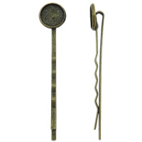 Hair Clip Findings Iron Flat Round antique bronze color plated nickel lead & cadmium free Inner Approx 10mm Sold By Bag