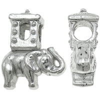 Zinc Alloy European Beads Elephant antique silver color plated without troll nickel lead & cadmium free Approx 4.5mm Sold By KG