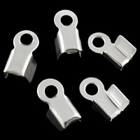 Iron Cord Tips Rectangle silver color plated nickel lead & cadmium free Approx 2mm Sold By Bag
