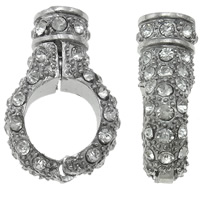 Zinc Alloy Magnetic Clasp platinum color plated with rhinestone nickel lead & cadmium free Approx 4mm Sold By Bag