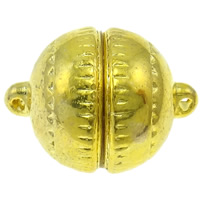 Zinc Alloy Magnetic Clasp Round gold color plated single-strand nickel lead & cadmium free Approx 1mm Sold By Bag