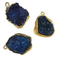 Kyanite Pendant with Brass Nuggets gold color plated 17-20mm Approx Sold By Box