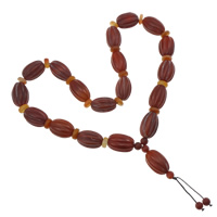 Mala armbanden, Rode Agaat, Ovaal, boeddhistische sieraden, 19x29mm, Lengte Ca 23.5 inch, 10strengen/Bag, Ca 18pC's/Strand, Verkocht door Bag
