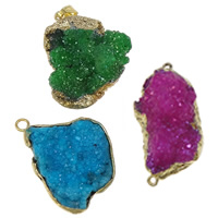 Quartz Mixed Jewelry with Brass Nuggets plated mixed colors 20-28mm Approx Sold By Box