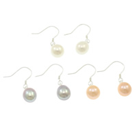 Freshwater Pearl Earrings sterling silver earring hook Rice natural 7-8mm Sold By Bag