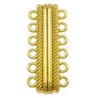 Tibetan Style Magnetic Clasp, plated, 6-strand, more colors for choice, nickel, lead & cadmium free, 14.50x33.50x7mm, Hole:Approx 2mm, 10PCs/Bag, Sold By Bag