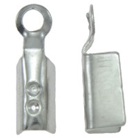 Iron Cord Tips Rectangle platinum color plated nickel lead & cadmium free Approx 1mm Sold By Bag
