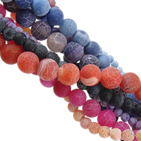 Natural Effloresce Agate Beads Round  Sold By Lot