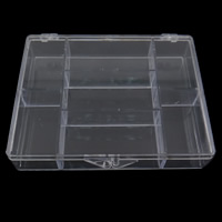 Jewelry Beads Container, Plastic, Rectangle, clear, 120x95x23mm, Sold By PC