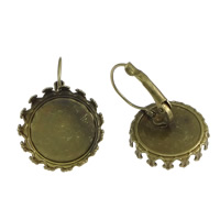 Brass Lever Back Earring Blank Flat Round antique bronze color plated nickel lead & cadmium free Inner Approx 20mm Sold By Lot