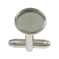 Brass Cufflinks Findings platinum color plated nickel lead & cadmium free Inner Approx 10mm Sold By Lot
