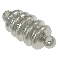 Brass Magnetic Clasp Column platinum color plated single-strand nickel lead & cadmium free Approx 2mm Sold By Lot