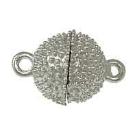 Tibetan Style Magnetic Clasp, Round, platinum color plated, single-strand, nickel, lead & cadmium free, 19x12mm, Hole:Approx 2mm, 100PCs/Lot, Sold By Lot