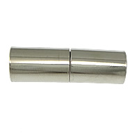 Brass Magnetic Clasp Column platinum color plated nickel lead & cadmium free Approx 6mm Sold By Lot