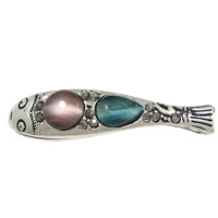 Zinc Alloy Jewelry Beads with Cats Eye Fish antique silver color plated with rhinestone & hollow nickel lead & cadmium free Approx 1.2mm Sold By Lot
