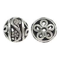 Zinc Alloy Jewelry Beads Round antique silver color plated hollow nickel lead & cadmium free 15mm Approx 2mm Sold By Lot