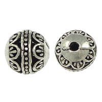 Zinc Alloy Hollow Beads Round antique silver color plated nickel lead & cadmium free 11mm Approx 2.5-3mm Sold By Lot