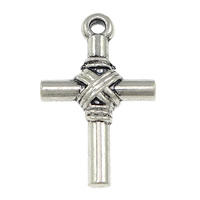Tibetan Style Cross Pendants, Wrapped Cross, antique silver color plated, nickel, lead & cadmium free, 18x28.50x5.50mm, Hole:Approx 2mm, 200PCs/Lot, Sold By Lot