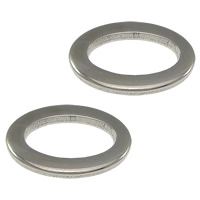 vinculação de anel de aço inoxidável, Oval achatado, cor original, 15x10x1.50mm, Buraco:Aprox 10x5mm, 500PCs/Lot, vendido por Lot