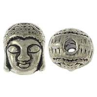Buddhalainen helmet, Sinkkiseos, platina väri päällystetty, Buddhalainen korut & mustata, lyijy ja sen kadmium vapaa, 9x10.50x8mm, Reikä:N. 2mm, 1000PC/erä, Myymät erä