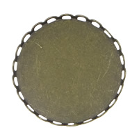 Zinc Alloy Broche Finde, Flad Rund, antik bronze farve forgyldt, bly & cadmium fri, 26x7mm, Indvendig diameter:Ca. 25mm, 300pc'er/Lot, Solgt af Lot