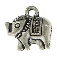 Zinc Alloy Animal Pendants Elephant platinum color plated blacken lead & cadmium free Approx 1mm Sold By Lot