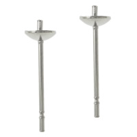 Brass Earring Stud Component platinum color plated nickel lead & cadmium free 1mm Sold By Lot