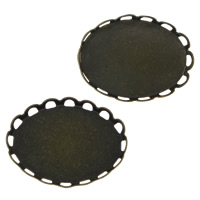 Brass Cabochon Flat Oval antique bronze color plated flat back lead & cadmium free Inner Approx Sold By Lot