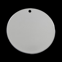 Brass Jewelry Pendants Flat Round silver color plated lead & cadmium free Approx 1mm Sold By Lot