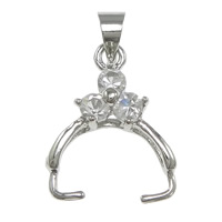 Zinc Alloy Pinch Bail platinum color plated with rhinestone nickel lead & cadmium free 1mm Approx Sold By Lot