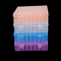 Plástico Caja para abalorios, Rectángular, transparente & 24 células, más colores para la opción, 200x138x38mm, 30PCs/Grupo, Vendido por Grupo