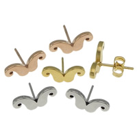 Stainless Steel Stud Earrings Mustache plated Sold By Lot