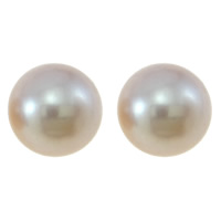Pola bušenih Kulturan Slatkovodni Pearl perle, Dugme, prirodan, svijetlo ljubičasta, 7-8mm, Rupa:Približno 0.8mm, 48Parovi/Lot, Prodano By Lot