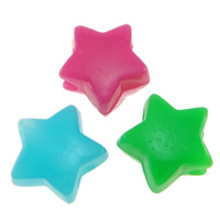 Opaque Acrylic Beads, Star, solid color, mixed colors, 13x7mm, Hole:Approx 4mm, Approx 1000PCs/Bag, Sold By Bag