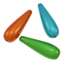 Miracle akryl perler, Teardrop, mirakel, blandede farver, 10x30mm, Hole:Ca. 2mm, Ca. 330pc'er/Bag, Solgt af Bag