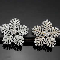 Rhinestone Brooch Zinc Alloy Snowflake plated with rhinestone mixed colors nickel lead & cadmium free 65mm Sold By Bag