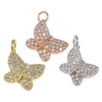 Cubic Zirconia Micro Pave Brass Pendant Butterfly plated micro pave cubic zirconia nickel lead & cadmium free Approx 3mm Sold By Bag