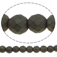 Non Magnetic Hematite Beads Round & faceted & frosted grey Approx 1mm Length Approx 15.7 Inch Sold By Lot